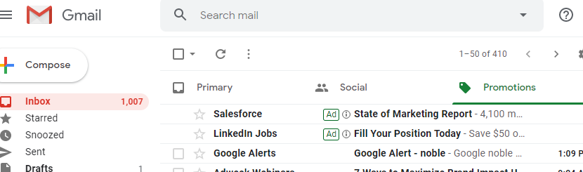 Gmail ads example