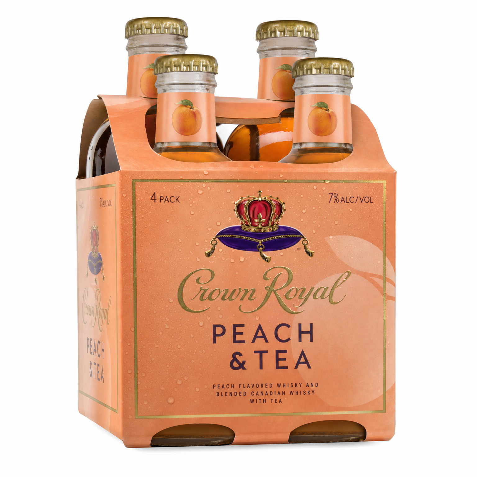 Crown Royal Peach Tea Canadian Whisky Cocktail 4pk 12oz