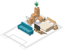 10' by 20' storage unit illustration