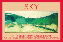 Sky Syrah Mt Veeder