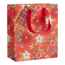 GIFT BAGS HOLLY & POINSETTA RE