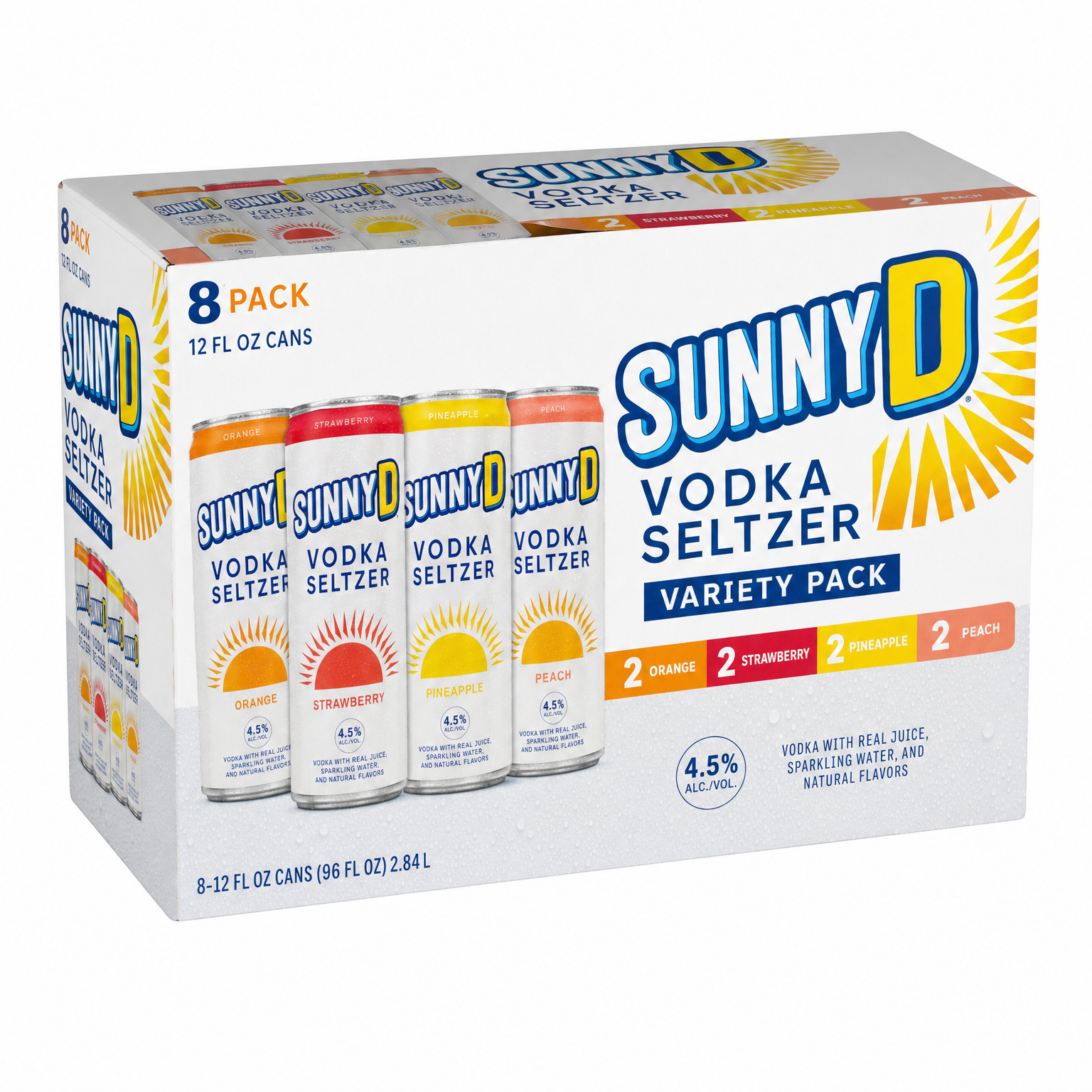SunnyD Vodka Seltzer Variety Pack 8 Pack 12oz Cans