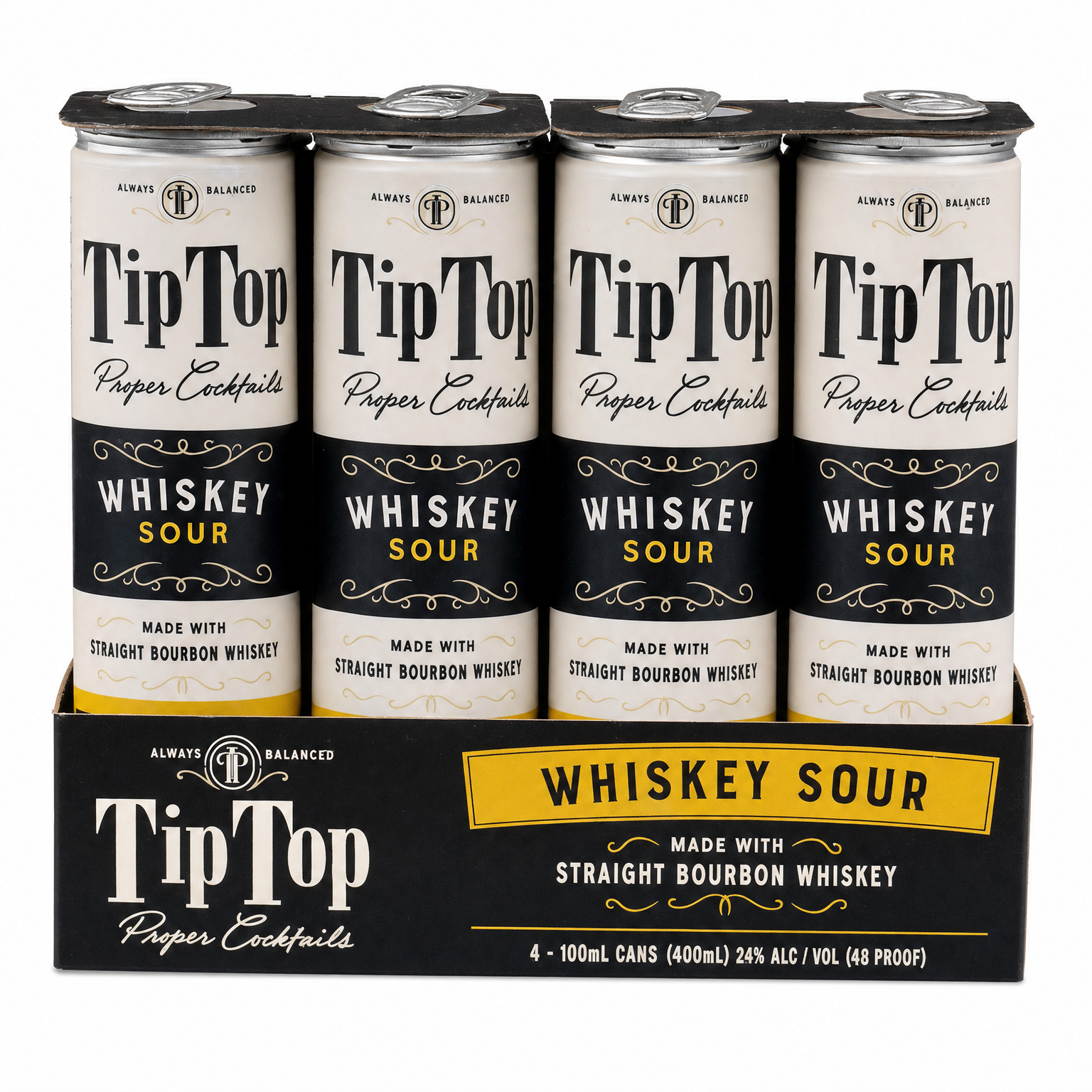Tip Top Proper Cocktails Whiskey Sour 4 Pack 4 x 100ml