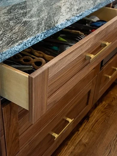bold countertop with utensil drawer