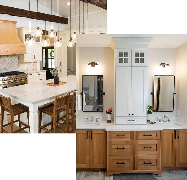collage of two renovated kitchens