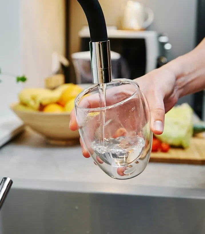Water filling glass