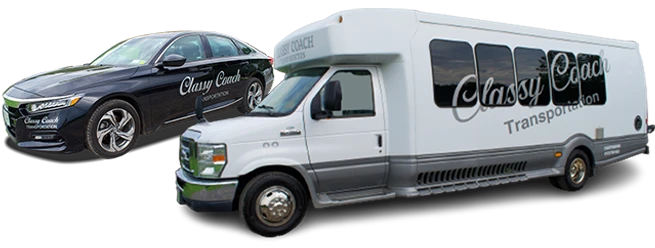 classy coach transportation sedan and large van