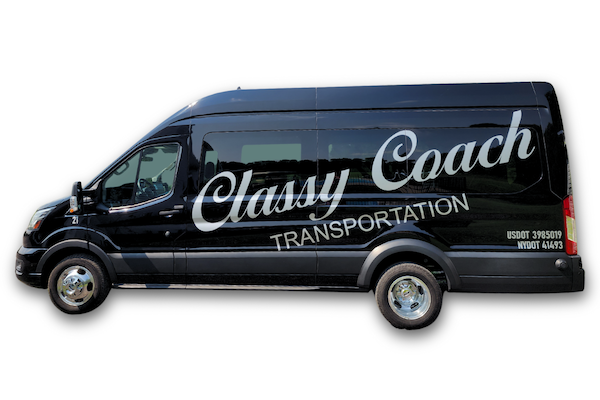 14 passenger black transit bus