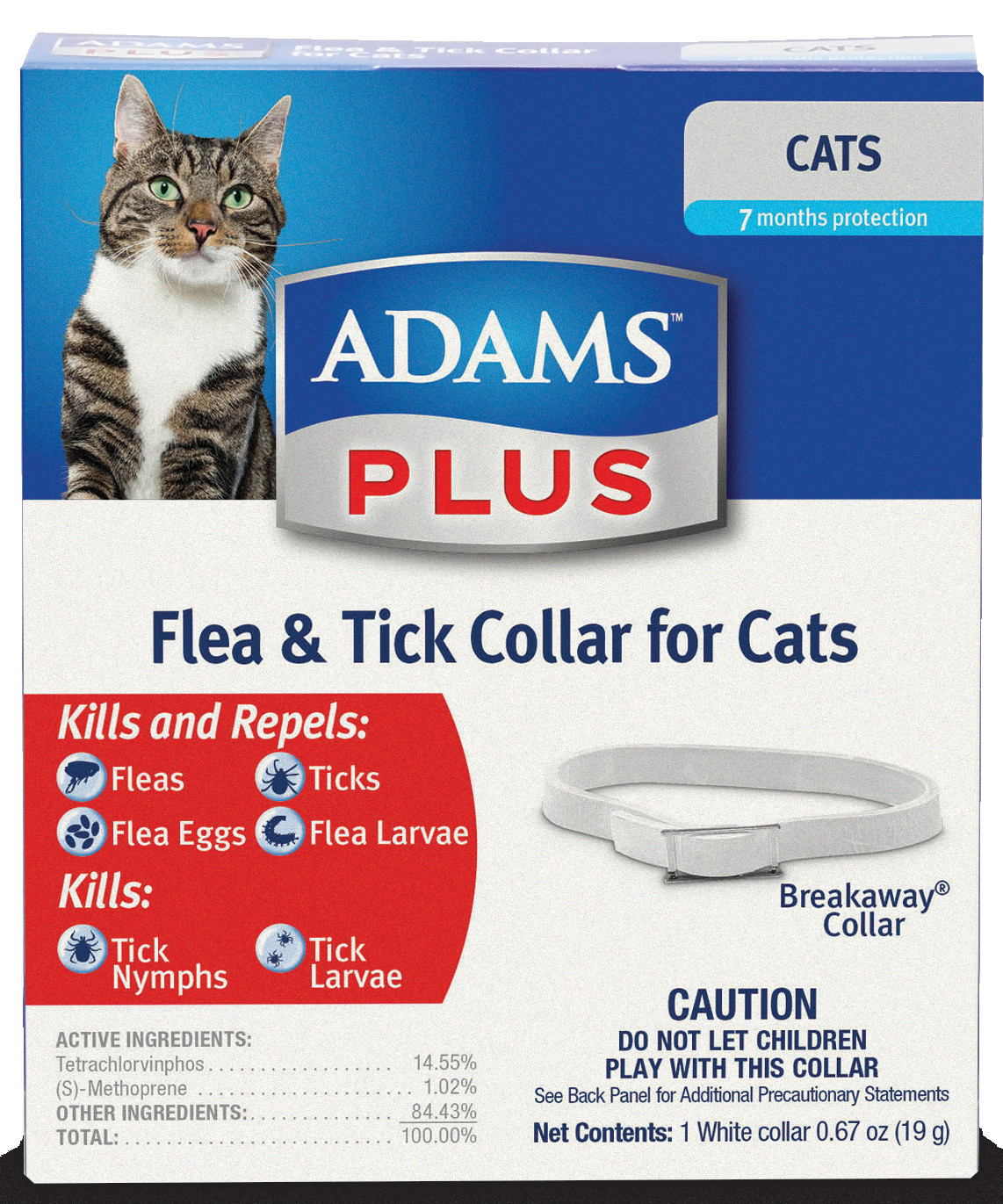Adams Plus F&T Collar for Cats