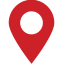black location pin icon on a white background