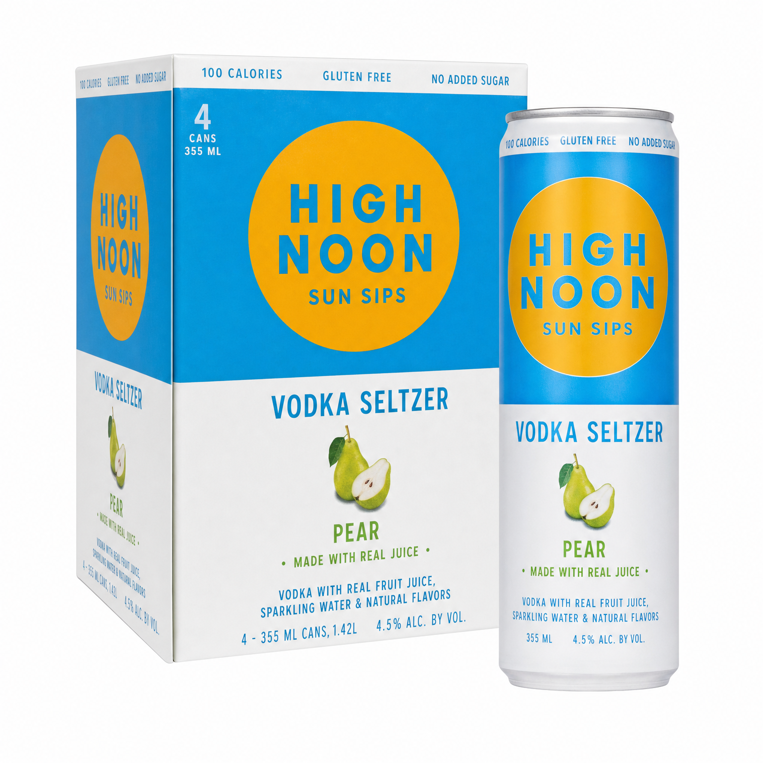High Noon Pear Vodka Seltzer 4pk 355ml Cans