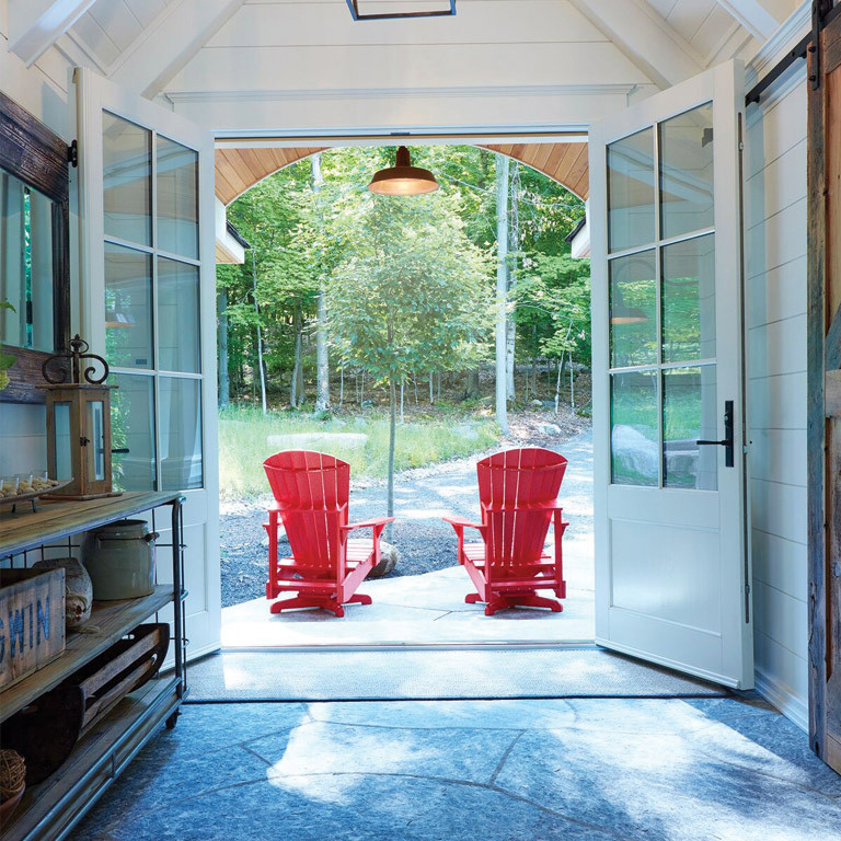 red adirondack chairs