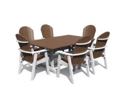 brown adirondack table and chairs set