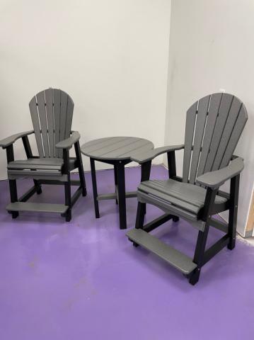 slate grey and black balcony set