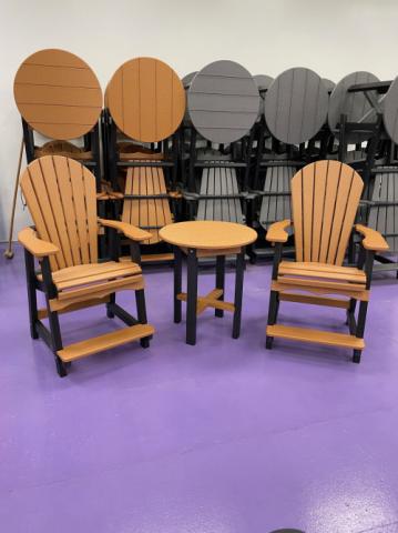 cedar and black balcony set
