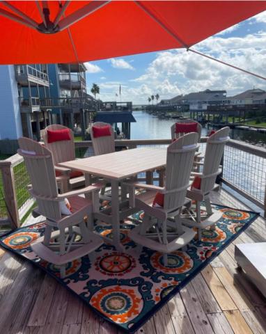 adirondack chairs and square table