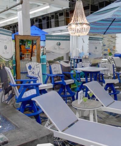 blue adirondack chairs