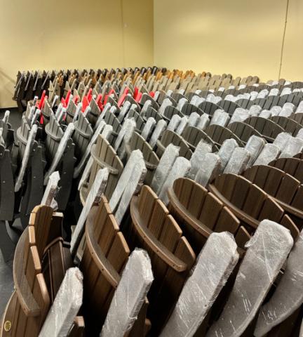 folded up adirondack chairs