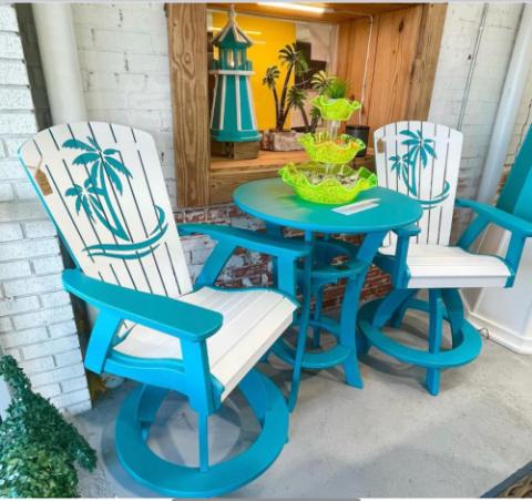 white adirondack chairs with custom logo