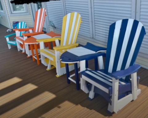 colored adirondack chairs