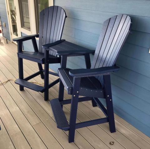 blue adirondack chairs