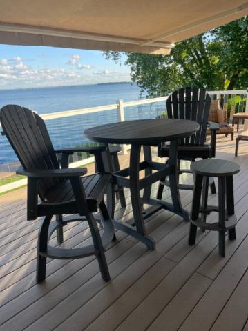 adirondack chairs and round table
