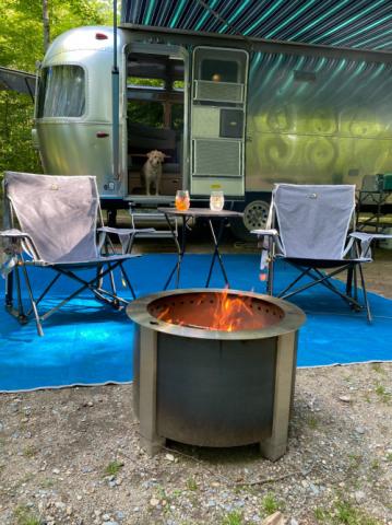 Breeo Wood Burning Fire Pit at a Campsite