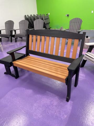 brown adirondack bench