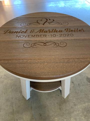 table with logo