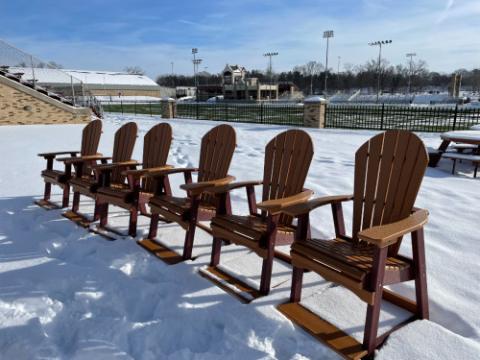 brown adirondack chairs