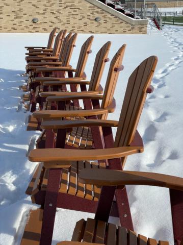 brown adirondack chairs