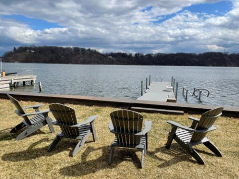 adirondack chairs lakeside