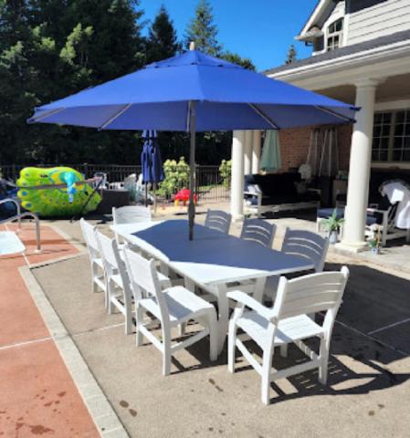 Eight Chair Dining Set with Rectangle Table