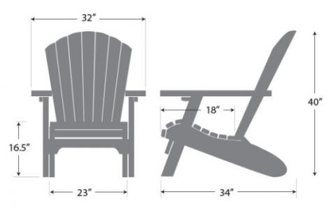 dimensions of an adirondack chair