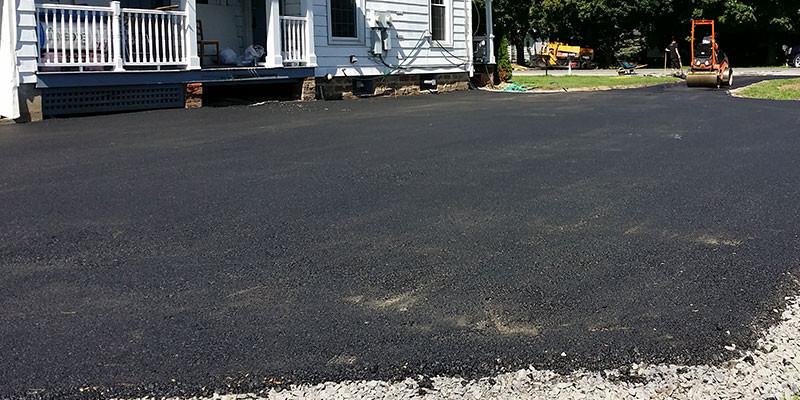 A new driveway outside of a house.