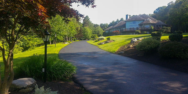 New sealing on a driveway.