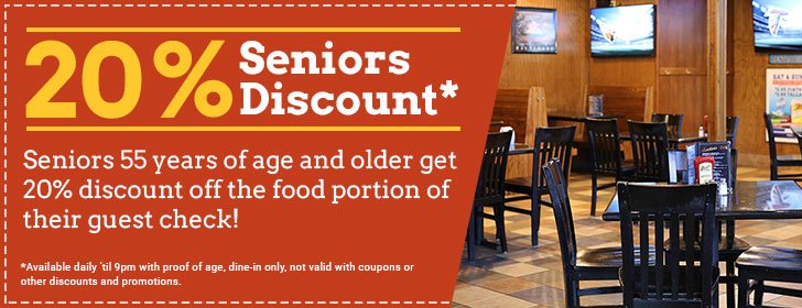Seniors Food & Drink Discounts at The Distillery