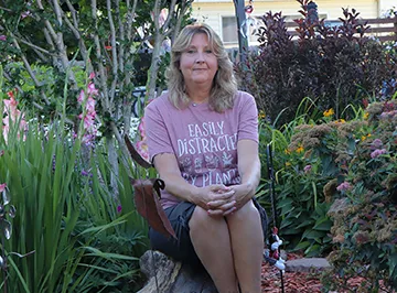 Colorful garden with flowers and landscaping.