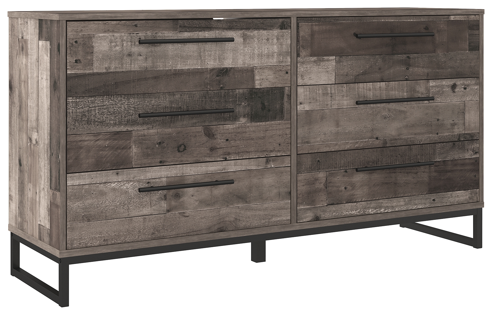 Neilsville - Six Drawer Dresser - Black / Gray