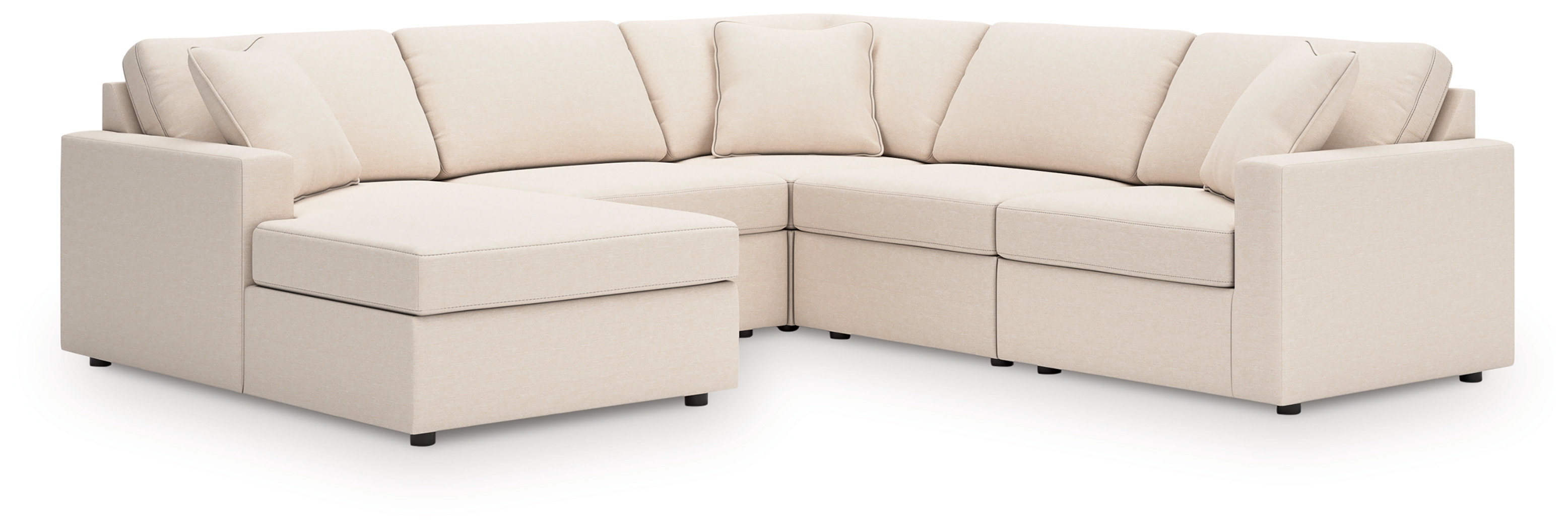 Modmax - 5-Piece Sectional With Laf Corner Chaise, With Raf Corner Chair - Oyster