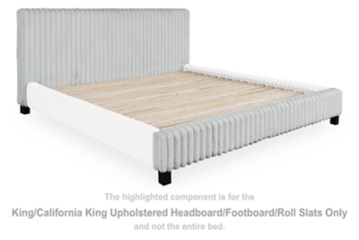 Zuraleus - King / California King Upholstered Headboard / Footboard / Roll Slats - Gray