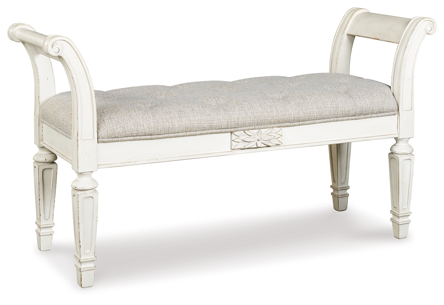 Realyn - Accent Bench - Antique White