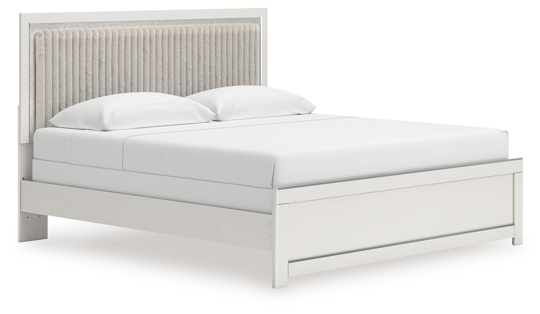 Zuraleus - King Upholstered Panel Bed - White