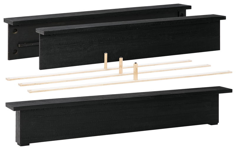 Londer - Queen Panel Footboard W/Rails - Black