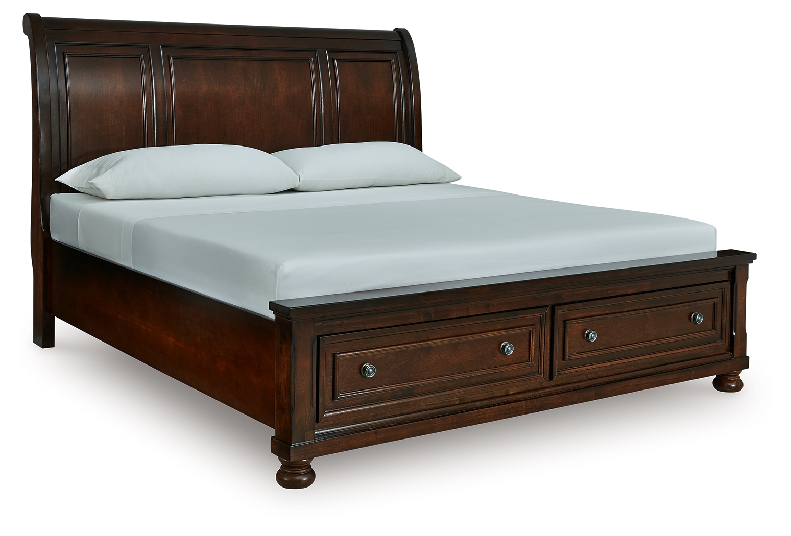 Porter - California King Sleigh Storage Bed - Rustic Brown
