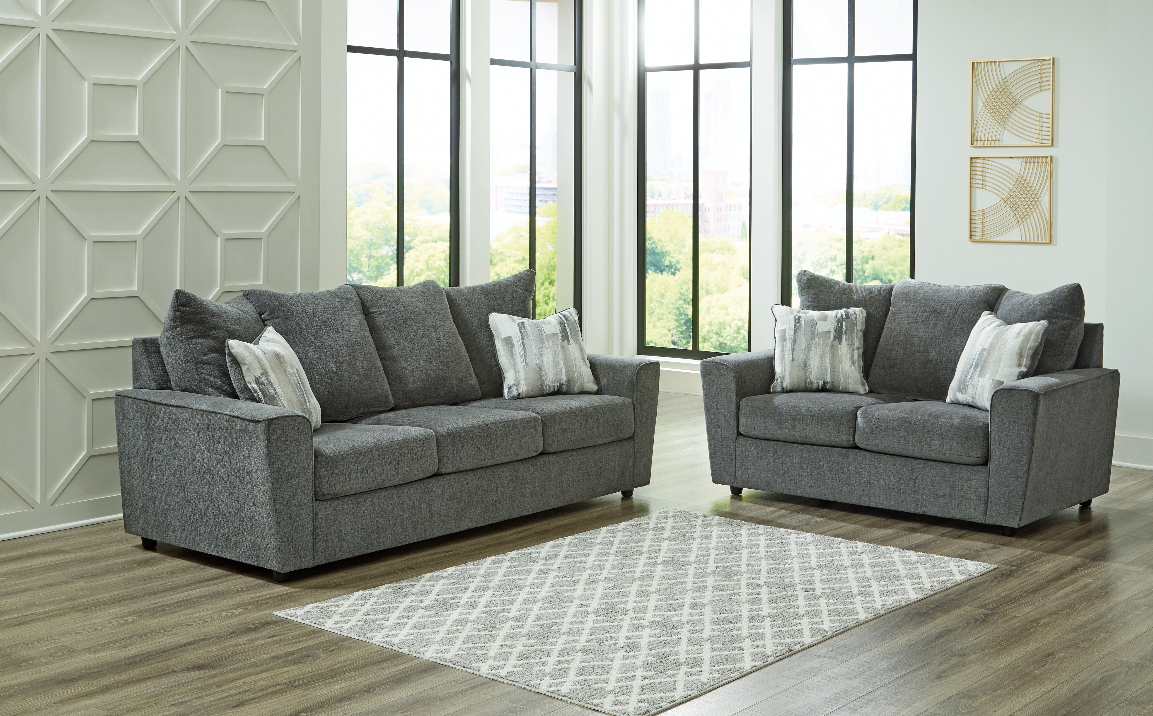 Stairatt - 2 Pc. - Sofa, Loveseat - Gravel