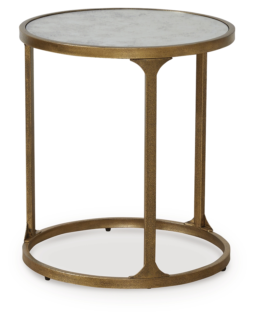 Korajane - Round End Table - Antique Gold