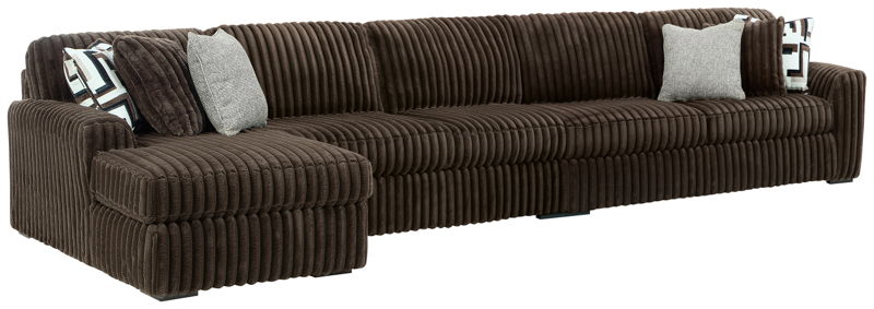 Midnight-Madness - 3-Piece Sectional With LAF Corner Chaise - Chocolate