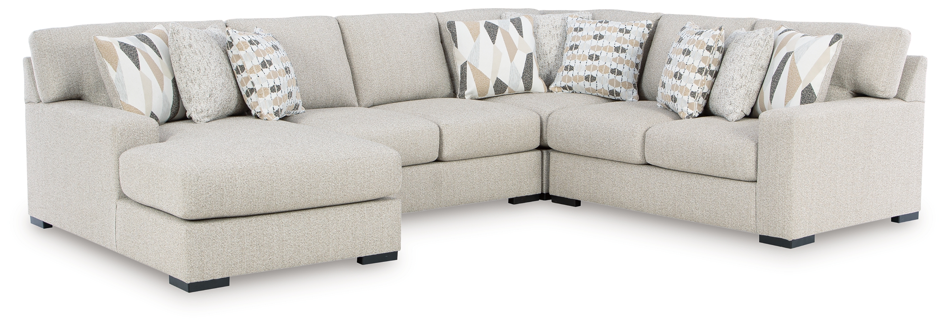 LaureLGrove - 4-Piece Sectional With LAF Corner Chaise - Pebble