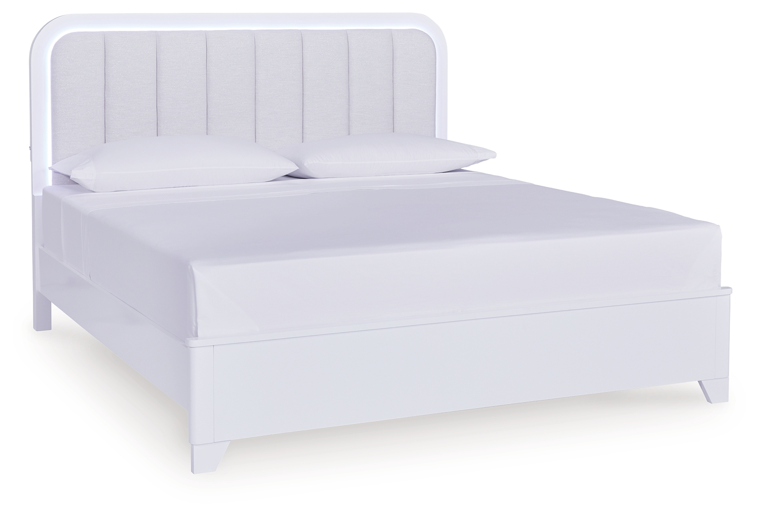 Jarlee - California King Upholstered Panel Bed - White